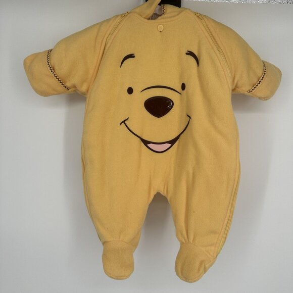 Disney Winnie the Pooh Vintage Fleece snow suit size 0/3 Month - Picture 1 of 6